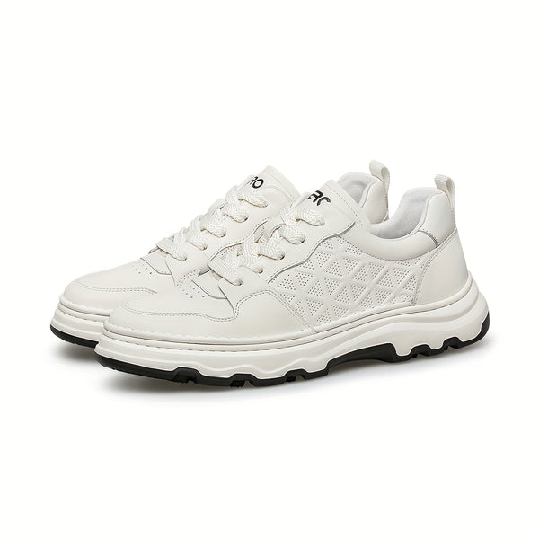 ZRO Men's Genuine Leather Low-Top Sneakers - Full-Grain Cowhide Upper