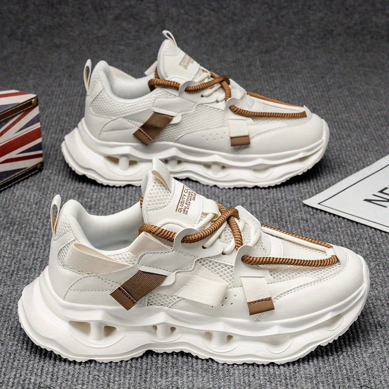 Men's & Women's Low-Top Sneakers - Cushioned Rubber Sole, Lace-Up Closure, Breathable Sneakers for Gym