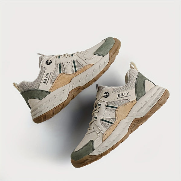 BECK Colorblock Sneakers BECK Women's Colorblock Casual Sneakers | Lace-Up Platform Walking Shoes