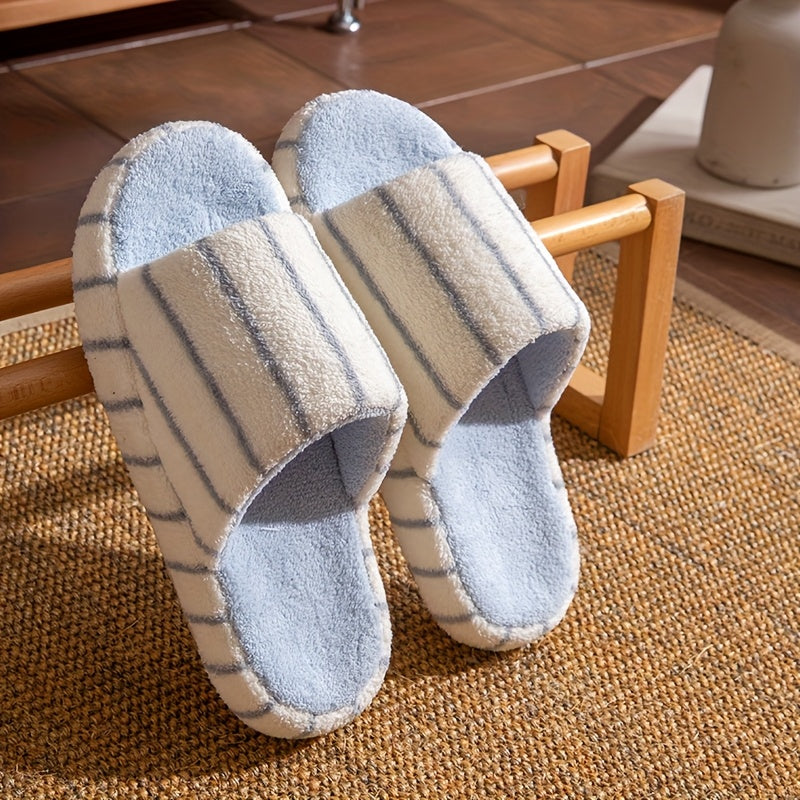 Men'S Japanese-Inspired Quiet Open-Toe Slippers - Soft Thick Sole, Non-Slip