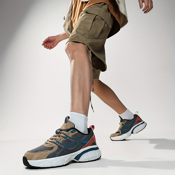 2025 Casual Sports Shoes - Breathable Mesh + PU Splicing Sneakers, Suitable for Men