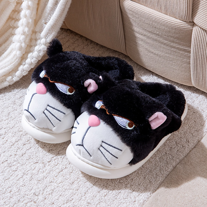 House Shoes with Cute Minnie Mouse Ears & Plush Paw Print Design