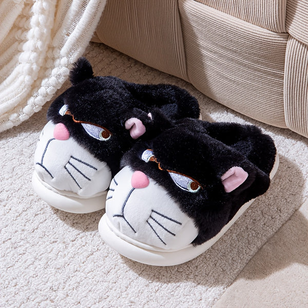 House Shoes with Cute Minnie Mouse Ears & Plush Paw Print Design