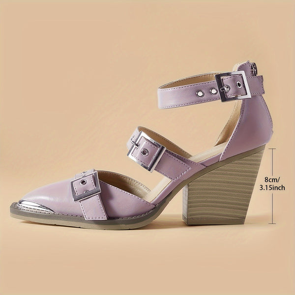 Chic Women's High Heels with Elegant Pointed Toe Adjustment Buckle