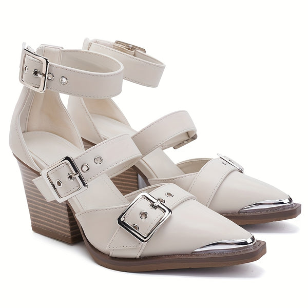 Chic Women's High Heels with Elegant Pointed Toe Adjustment Buckle