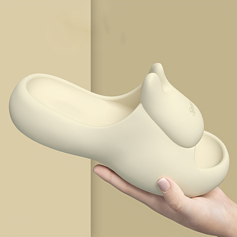 Women's Cute Bunny Slip-On Slippers - Red EVA All-Season Indoor