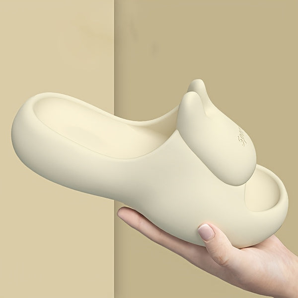 Women's Cute Bunny Slip-On Slippers - Red EVA All-Season Indoor