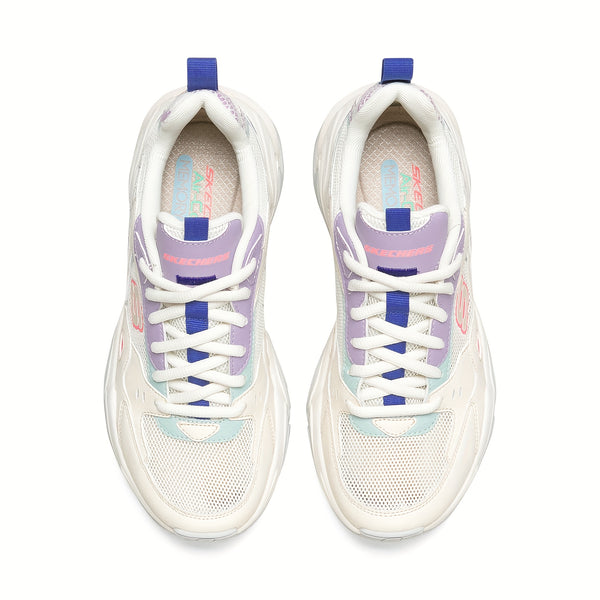 Skechers Women'S Casual Sneakers - Breathable Mesh & Synthetic Low-Top Lace-Up Shoes with Thick Cushioned EVA