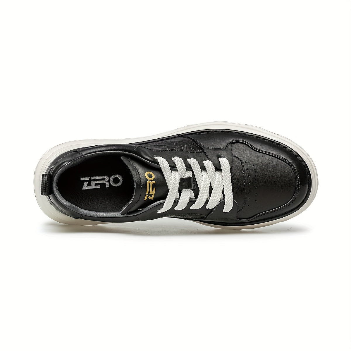 ZRO Men's Genuine Leather Low-Top Sneakers - Full-Grain Cowhide Upper