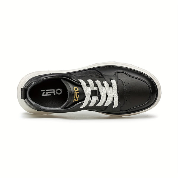ZRO Men's Genuine Leather Low-Top Sneakers - Full-Grain Cowhide Upper