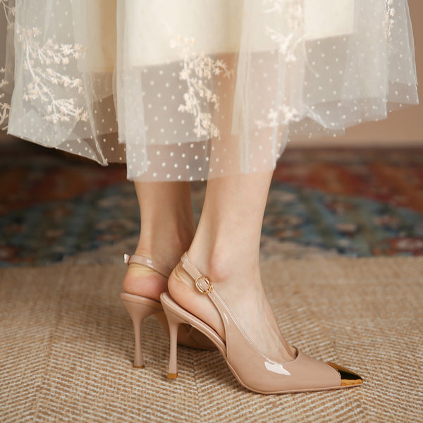 Elegant Women's Stiletto Heels, Pointed Toe with Ankle Strap .Perfect for Dressy Occasions