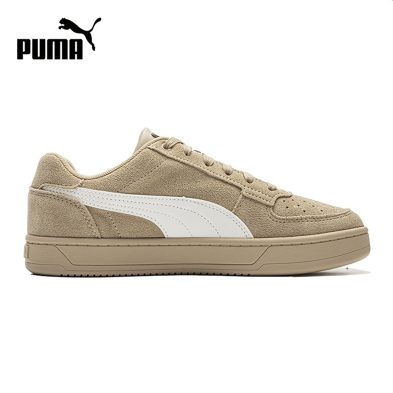 PUMA Unisex Casual Sneakers - Beige & White Low-Top Lace-Up Shoes with Durable Rubber Sole
