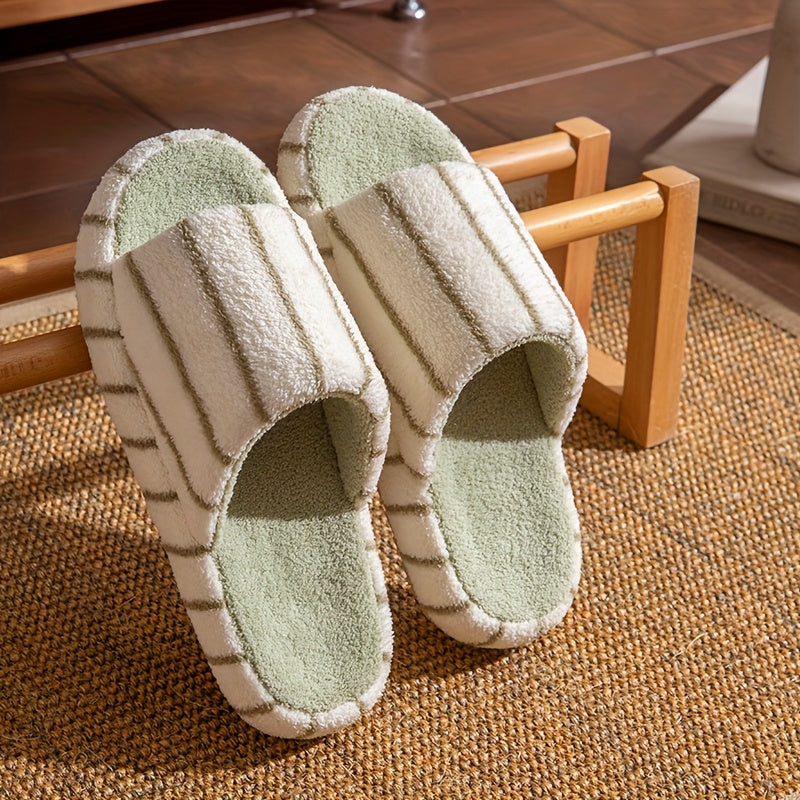 Men'S Japanese-Inspired Quiet Open-Toe Slippers - Soft Thick Sole, Non-Slip