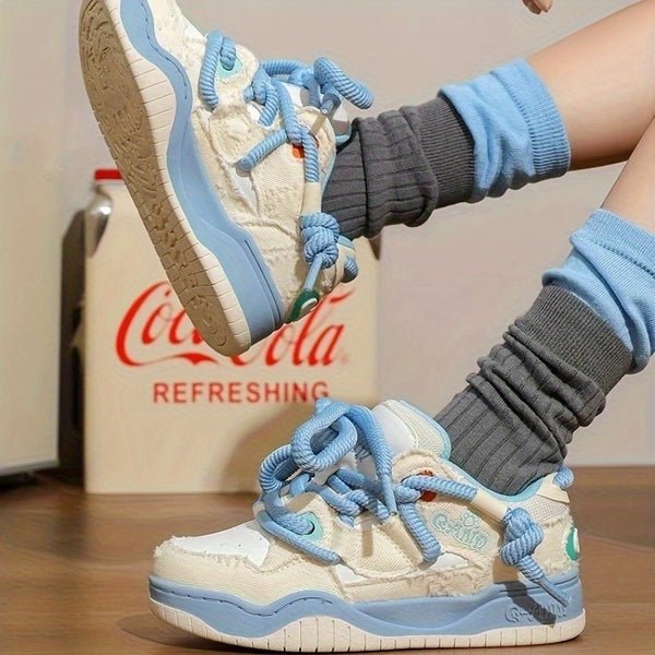 Versatile Style Q-AND Unisex Low-Top Skate Sneakers - Breathable Fabric Upper, TPR Non-Slip Sole