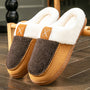 CYFMYD Men'S Slip-On House Shoes - Winter Warmth Slippers with Non-Slip TPR Sole