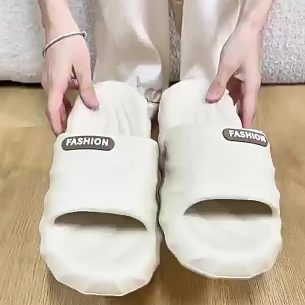 Men's Solid Color Open Toe Breathable Chunky Slippers, Comfy Non Slip Durable Soft Sole EVA Slides
