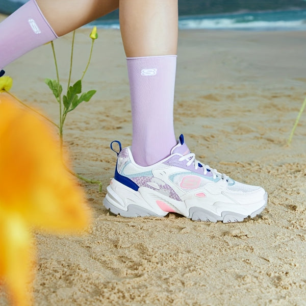 Skechers Women'S Casual Sneakers - Breathable Mesh & Synthetic Low-Top Lace-Up Shoes with Thick Cushioned EVA