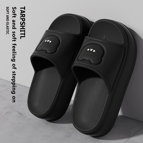 Women'S Cute Bear Cartoon Slide Sandals - Super Soft Thick Sole Casual Slippers with Elevated Heel
