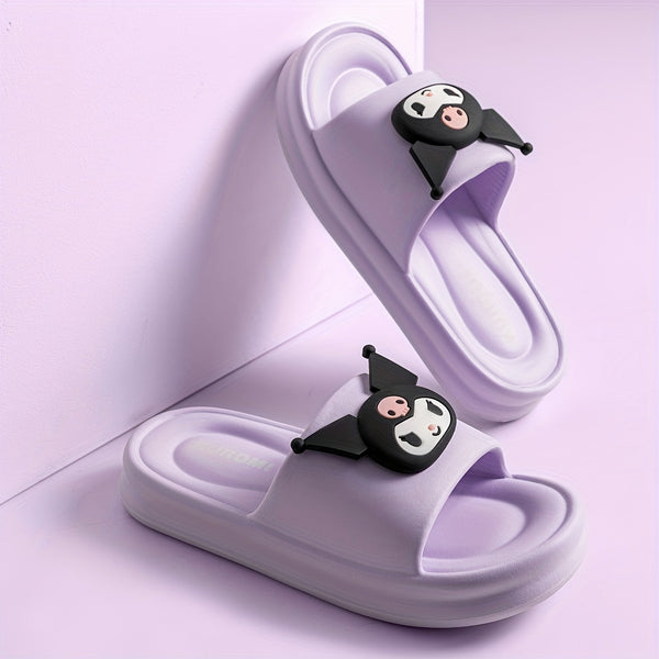 Sanrio Kuromi My Melody Little Twin Stars Slippers - Cute Anime Character House Shoes with Heart & Bow Patterns