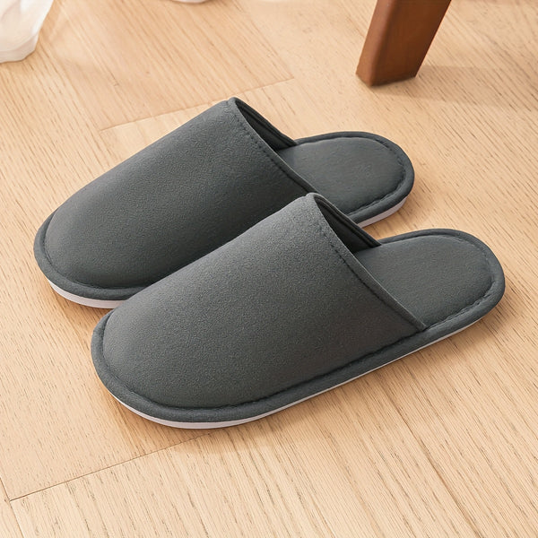 LEADNIE Unisex Winter Slippers - Soft Fabric Indoor\u002FOutdoor House Shoes with TPR Sole