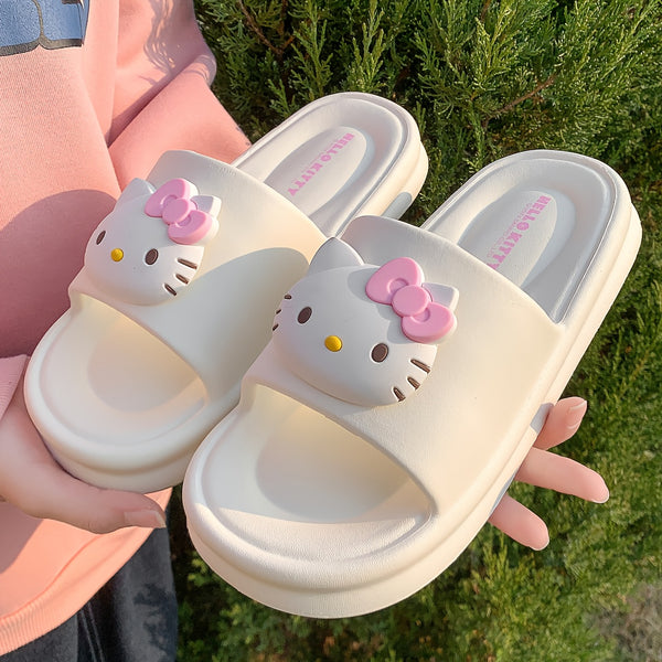 Sanrio Kuromi My Melody Little Twin Stars Slippers - Cute Anime Character House Shoes with Heart & Bow Patterns