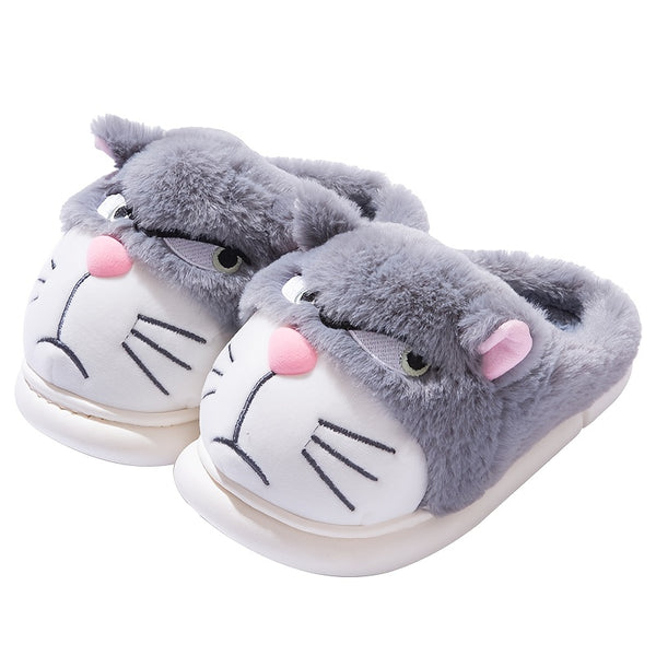 House Shoes with Cute Minnie Mouse Ears & Plush Paw Print Design