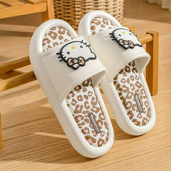 Hello Kitty Slippers Sanrio Hello Kitty Leopard Print Slippers | Cute Cartoon Design, EVA Material