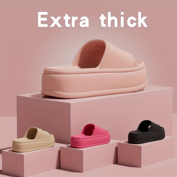 Women'S Cute Bear Cartoon Slide Sandals - Super Soft Thick Sole Casual Slippers with Elevated Heel