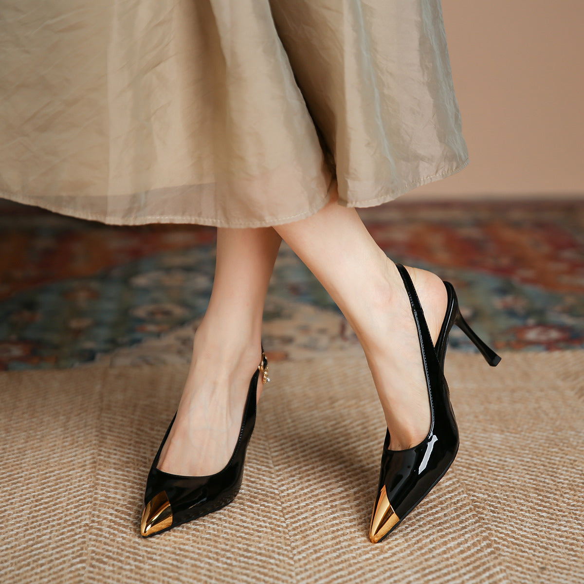 Elegant Women's Stiletto Heels, Pointed Toe with Ankle Strap .Perfect for Dressy Occasions