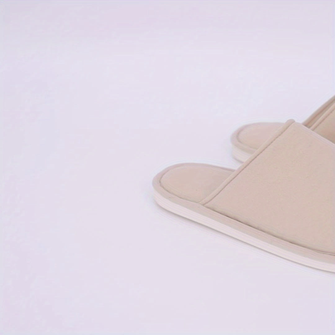 LEADNIE Unisex Winter Slippers - Soft Fabric Indoor\u002FOutdoor House Shoes with TPR Sole