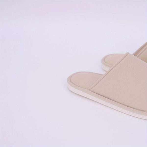 LEADNIE Unisex Winter Slippers - Soft Fabric Indoor\u002FOutdoor House Shoes with TPR Sole