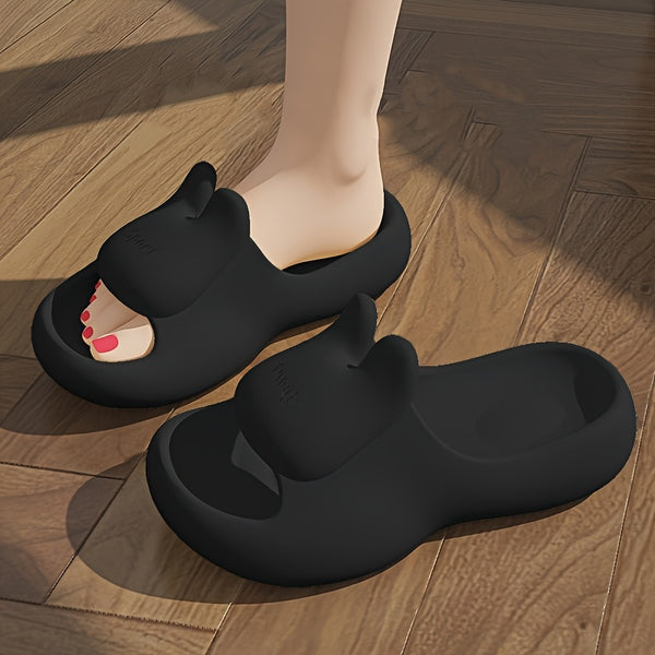 Women's Cute Bunny Slip-On Slippers - Red EVA All-Season Indoor