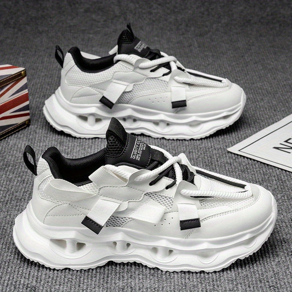 Men's & Women's Low-Top Sneakers - Cushioned Rubber Sole, Lace-Up Closure, Breathable Sneakers for Gym