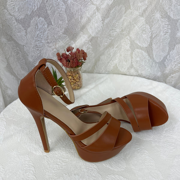 Women's High-Heeled Stiletto Sandals - Pointed Toe Mary Jane Style with Buckle Closure