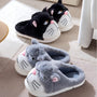 House Shoes with Cute Minnie Mouse Ears & Plush Paw Print Design