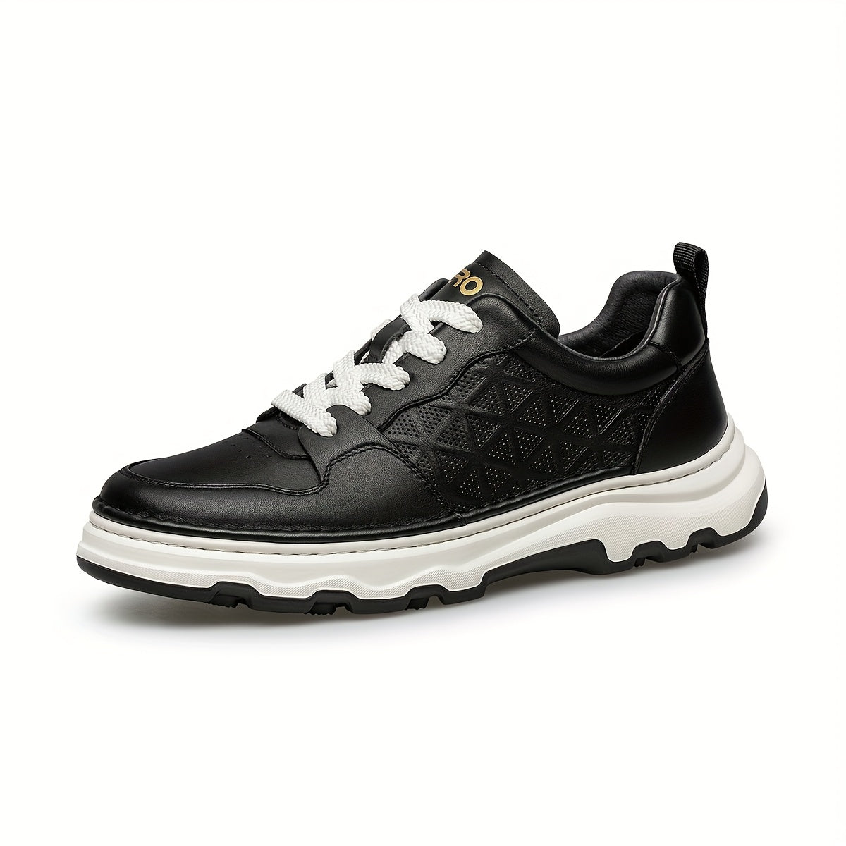 ZRO Men's Genuine Leather Low-Top Sneakers - Full-Grain Cowhide Upper