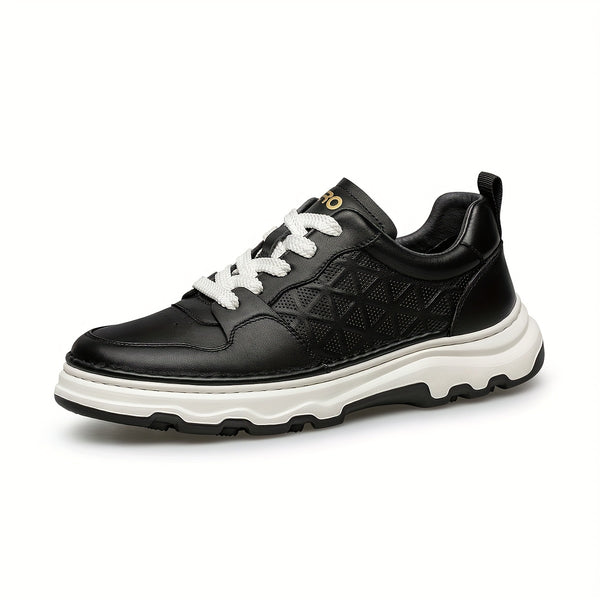 ZRO Men's Genuine Leather Low-Top Sneakers - Full-Grain Cowhide Upper