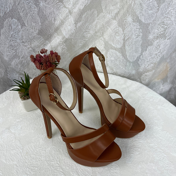 Women's High-Heeled Stiletto Sandals - Pointed Toe Mary Jane Style with Buckle Closure