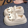 Women's Slip-On Shoes - Cute Owl-like Eyes - Beige\u002FBrown\u002FBlack Color Options